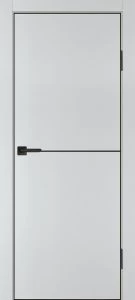 Межкомнатная дверь P-19  черный молдинг PET,  кромка ABS черная c 4-х ст. Сапфир матовый