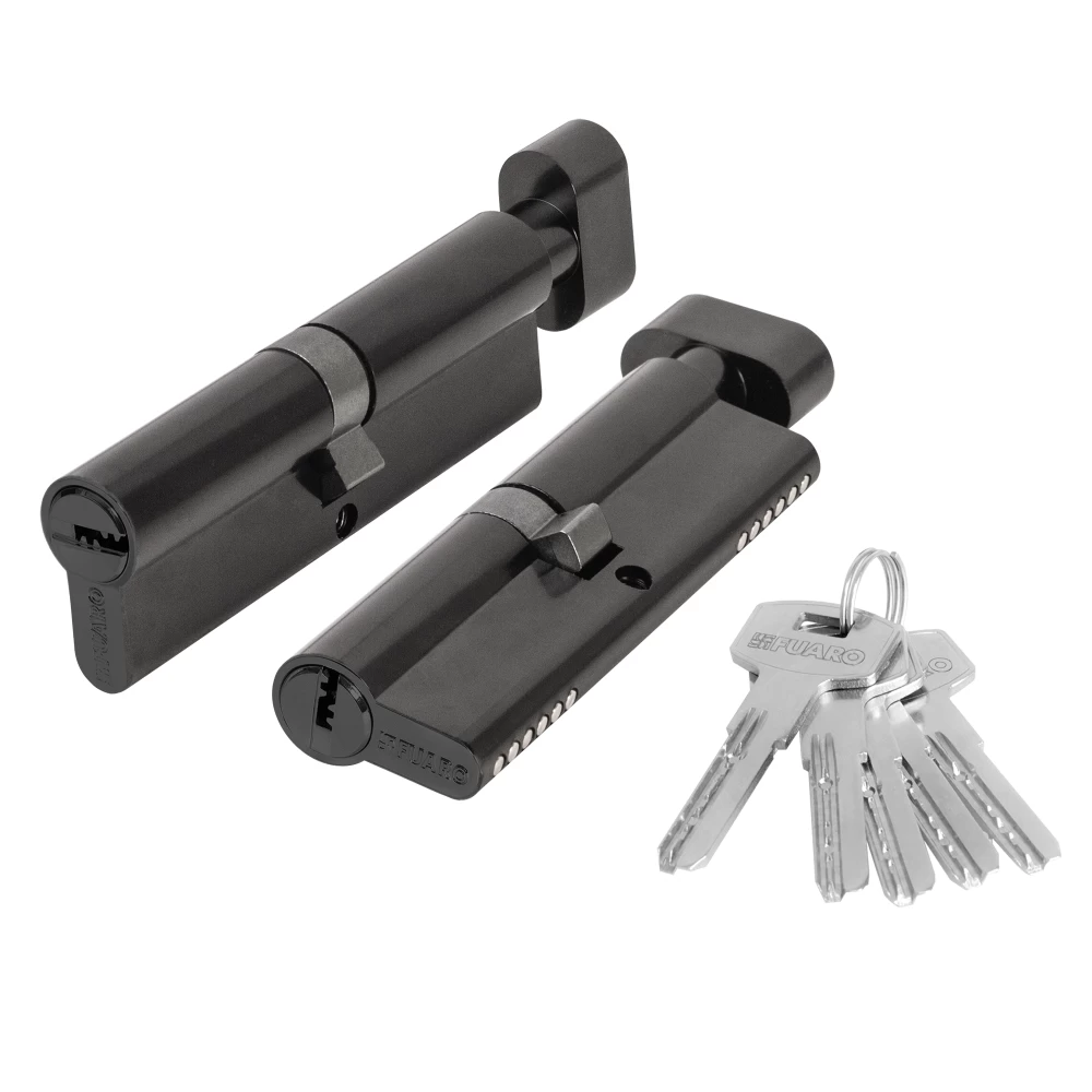 Фото Цилиндровый механизм (200 ZM/110) 2000ZM Knob 110(55+10+45) BL-24 черный  5Key с вертушкой
