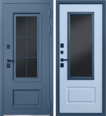 Дверь Эльбрус Окном и Английской Решеткой Терморазрыв 3К