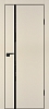 Межкомнатная дверь P-22  кромка ABS черная c 4-х ст. Бежевый матовый
